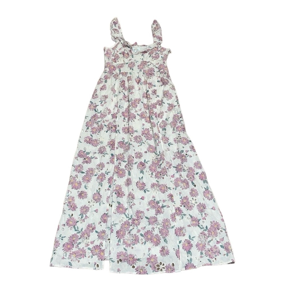 Rays for days floral eyelet maxi romper